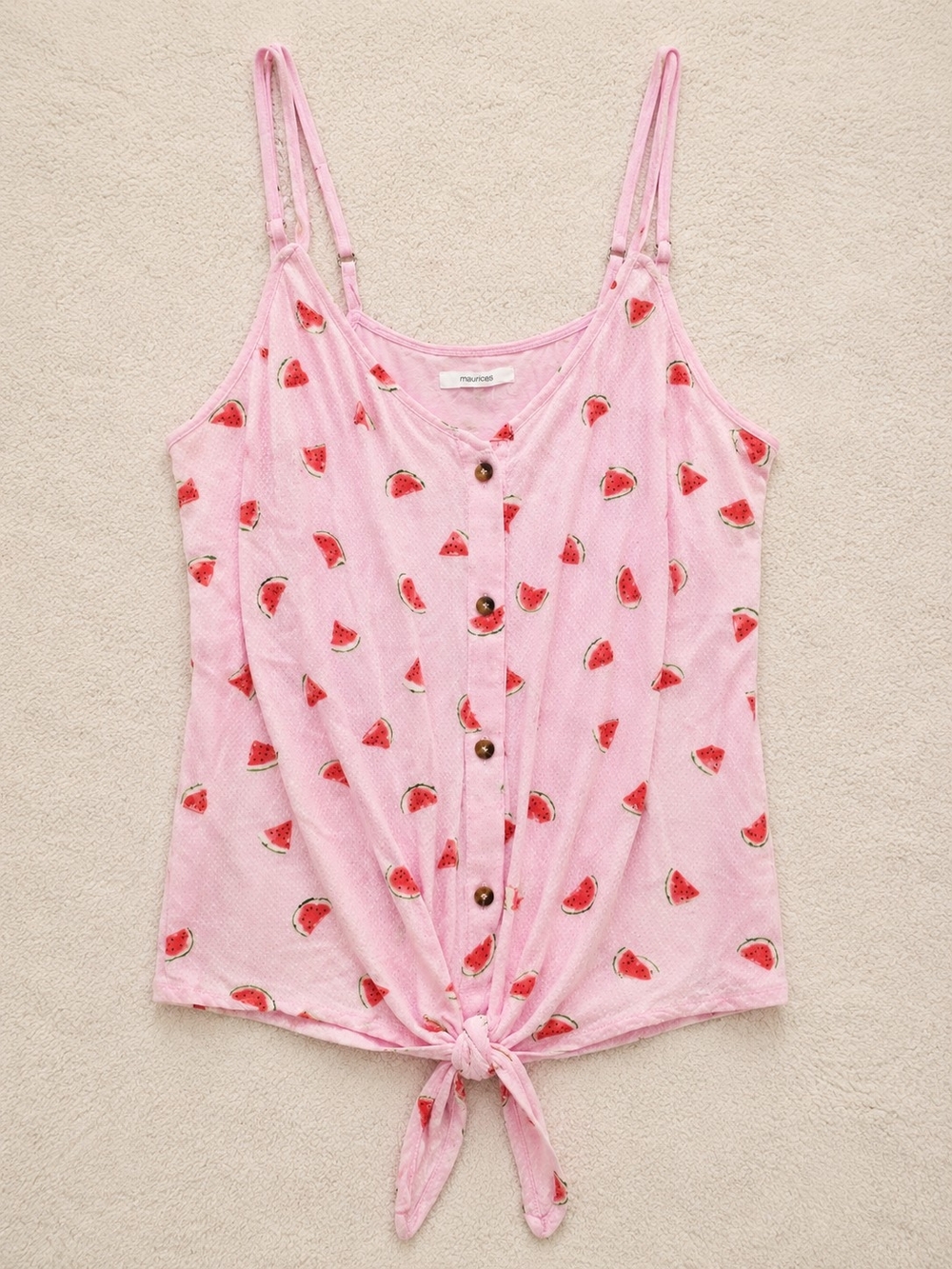 Maurices Pink Watermelon Tie-Front Cami